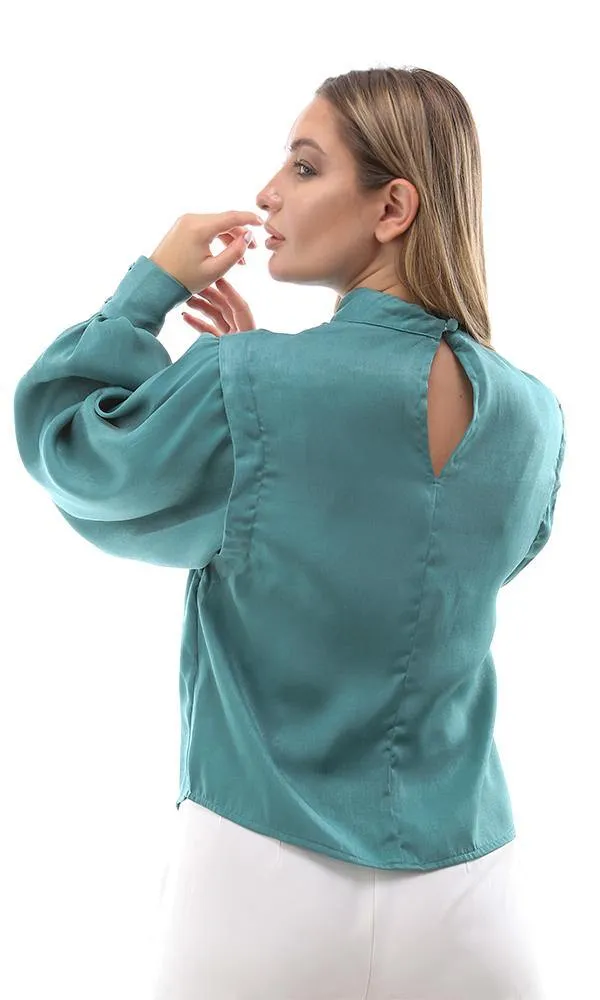 95439 Dolman Long Sleeves Emerlad Green Blouse