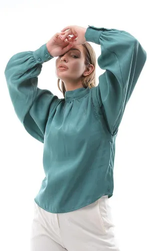 95439 Dolman Long Sleeves Emerlad Green Blouse