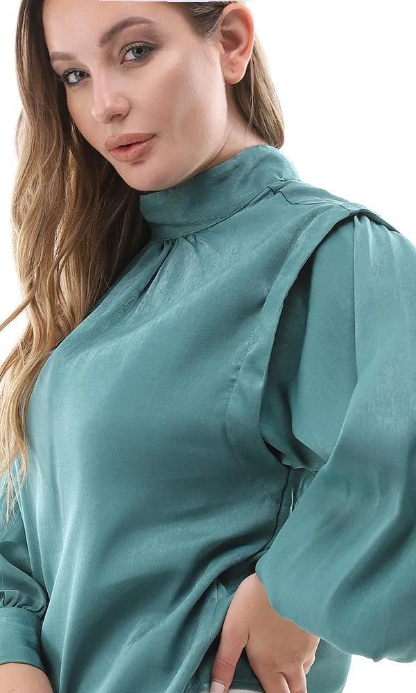 95439 Dolman Long Sleeves Emerlad Green Blouse