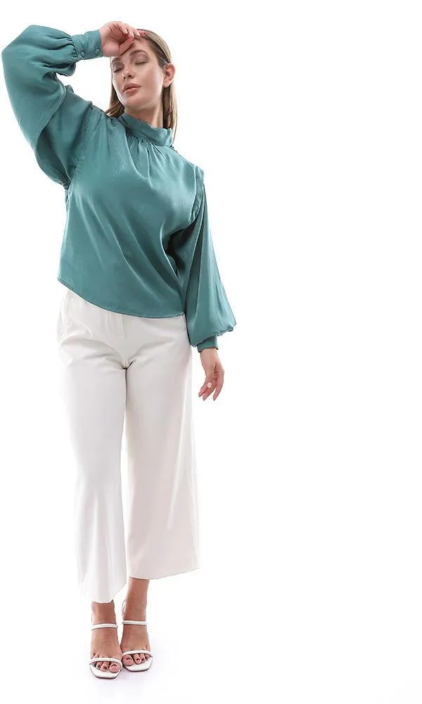 95439 Dolman Long Sleeves Emerlad Green Blouse