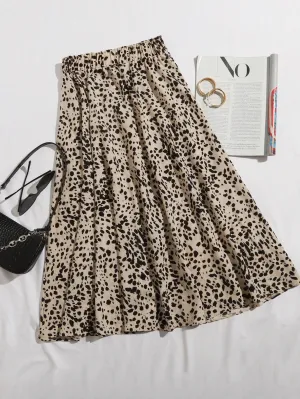 All Over Print Midi Plus Size Skirts