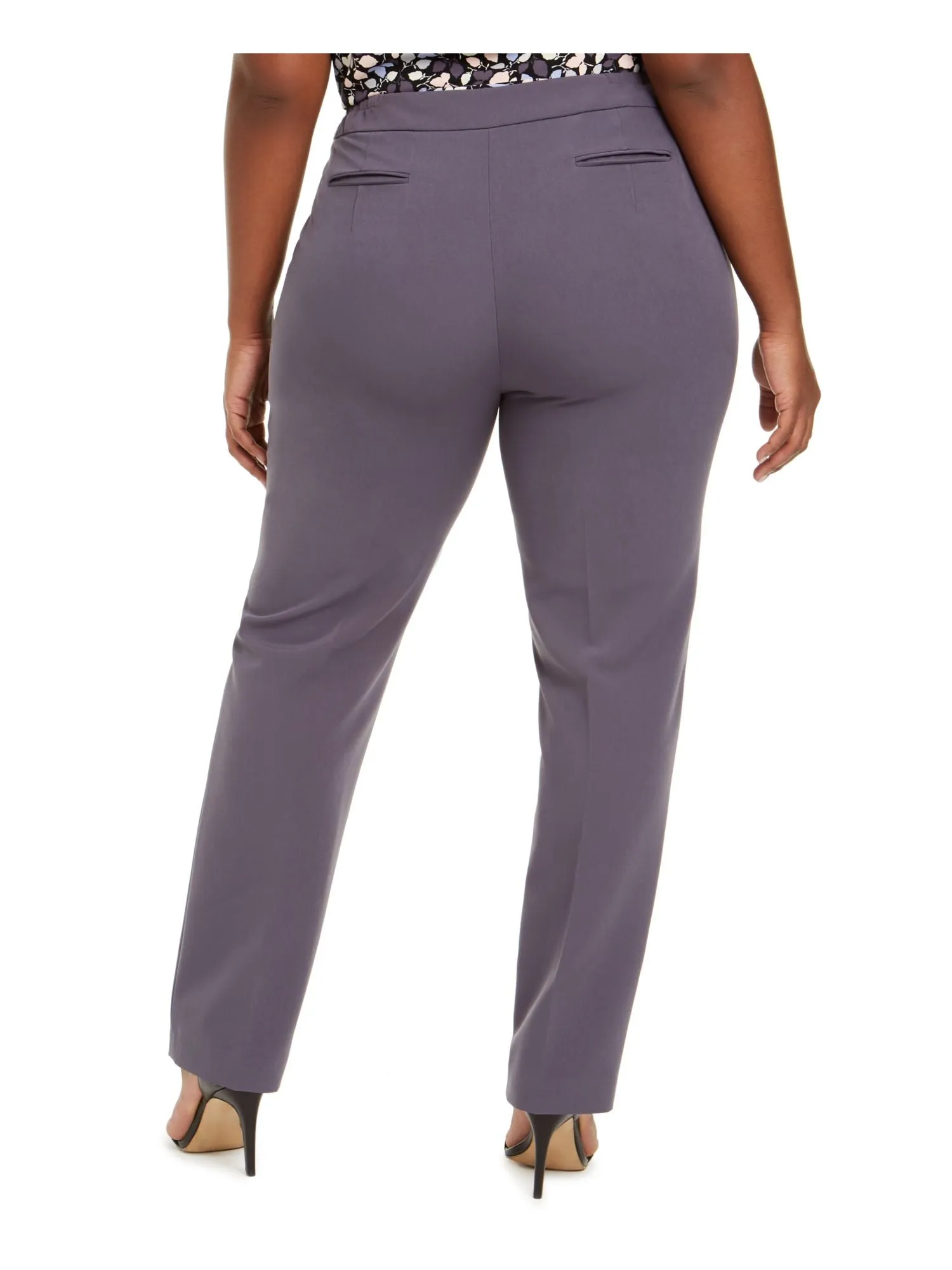 ANNE KLEIN Womens Purple Evening Straight leg Pants