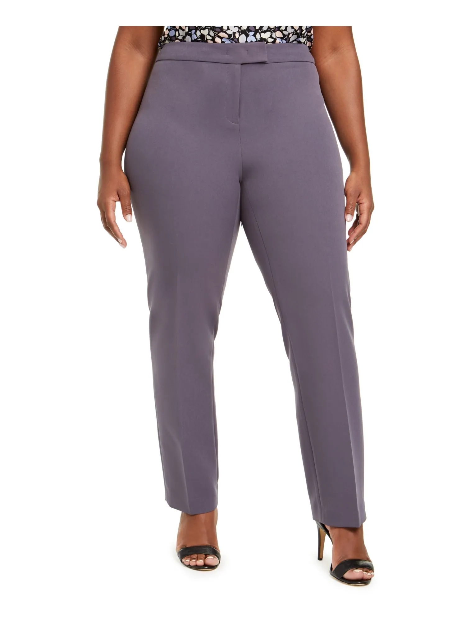 ANNE KLEIN Womens Purple Evening Straight leg Pants