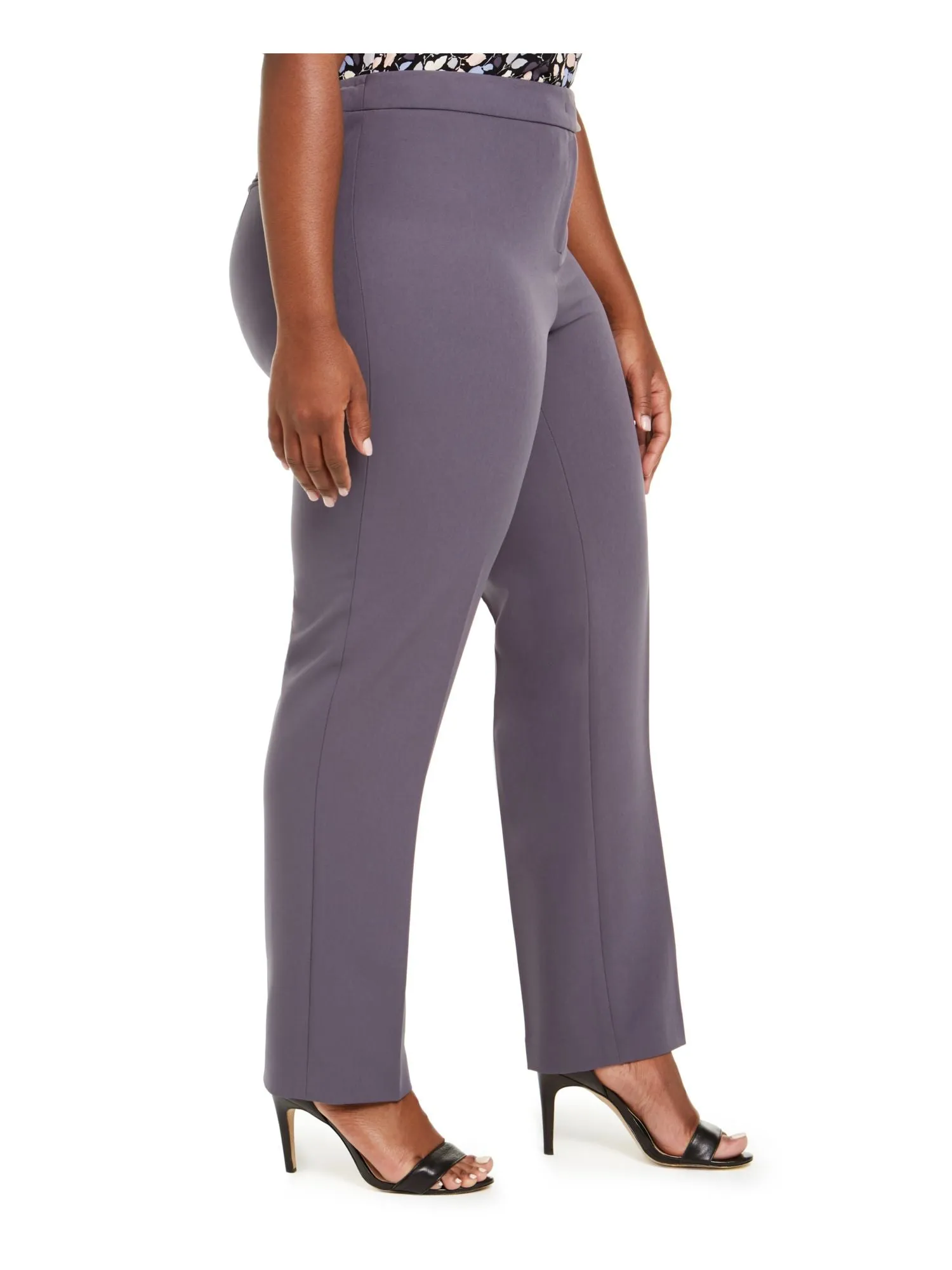 ANNE KLEIN Womens Purple Evening Straight leg Pants