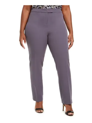 ANNE KLEIN Womens Purple Evening Straight leg Pants