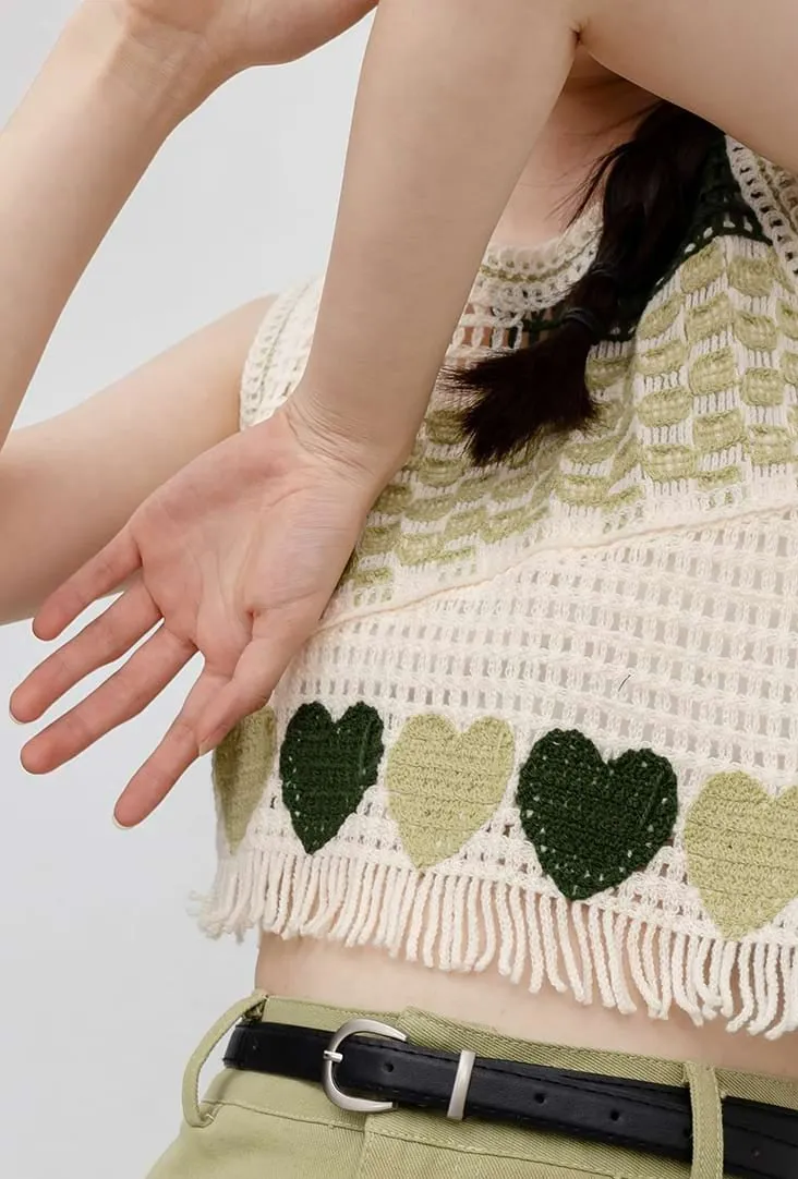 Asymmetric Color Block Sleeveless Knit Top