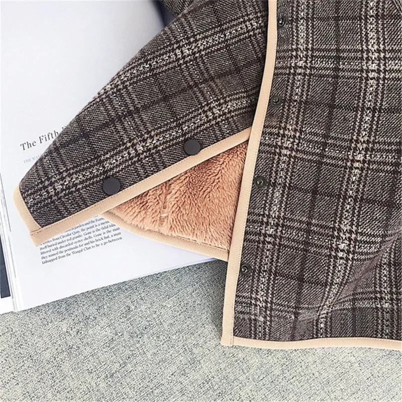 Autumn Winter Jacket Coat Kids Warm Lambswool Thick Hooded Children Outerwear Coat Toddler