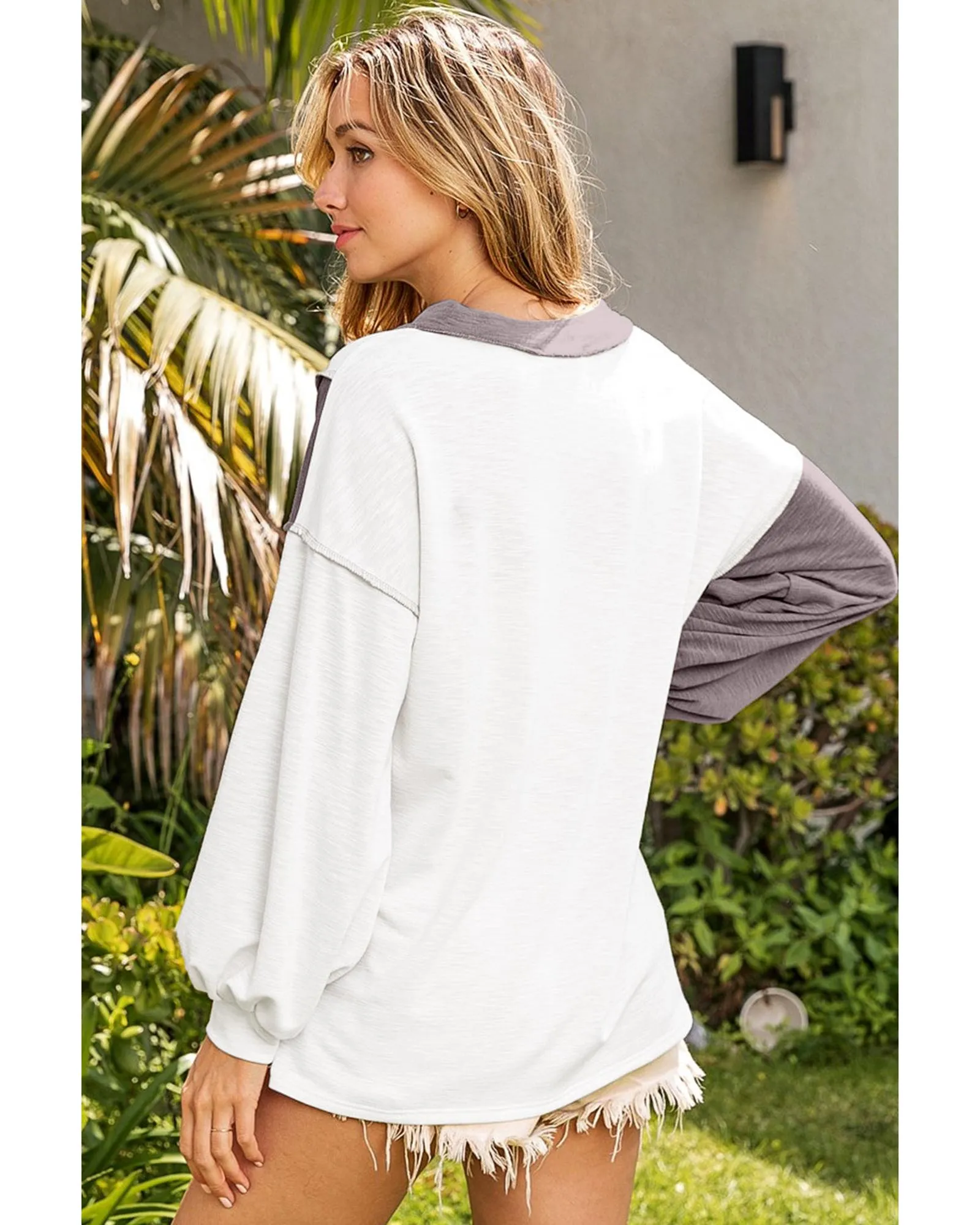 Azura Exchange Colorblock Patchwork Knit Top - S