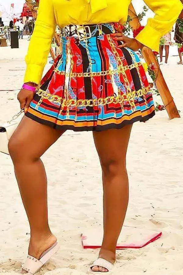 Bohemian Ruffle Design Mini Skirts
