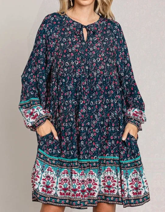 BOHO HIPPIE SWING OVERSIZED DRESS IN NAVY ----------SALE