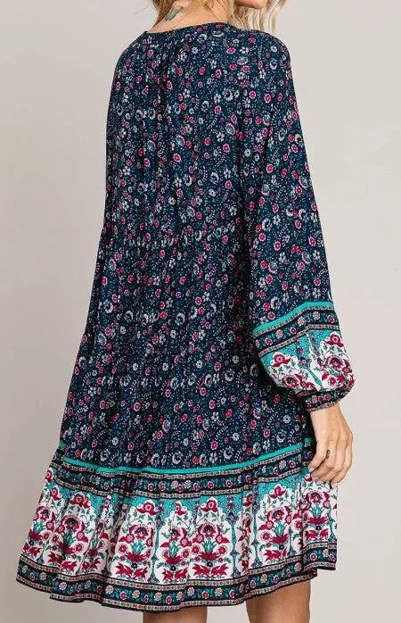 BOHO HIPPIE SWING OVERSIZED DRESS IN NAVY ----------SALE