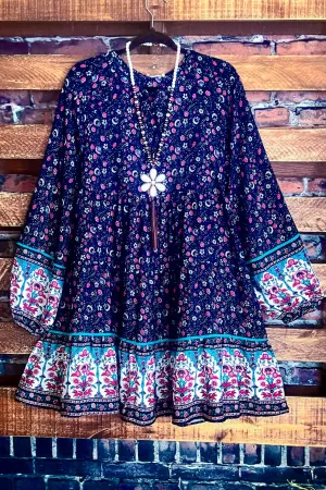 BOHO HIPPIE SWING OVERSIZED DRESS IN NAVY ----------SALE