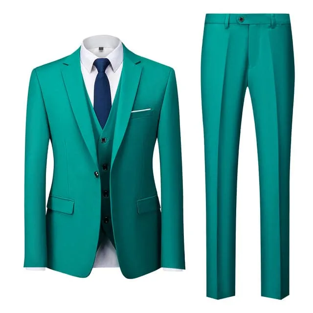BRADLEY VIP SUITS Men's Fashion Formal Business & Special Events Wear 3 Piece (Jacket   Pants   Vest) Burgundy Red Suit Set