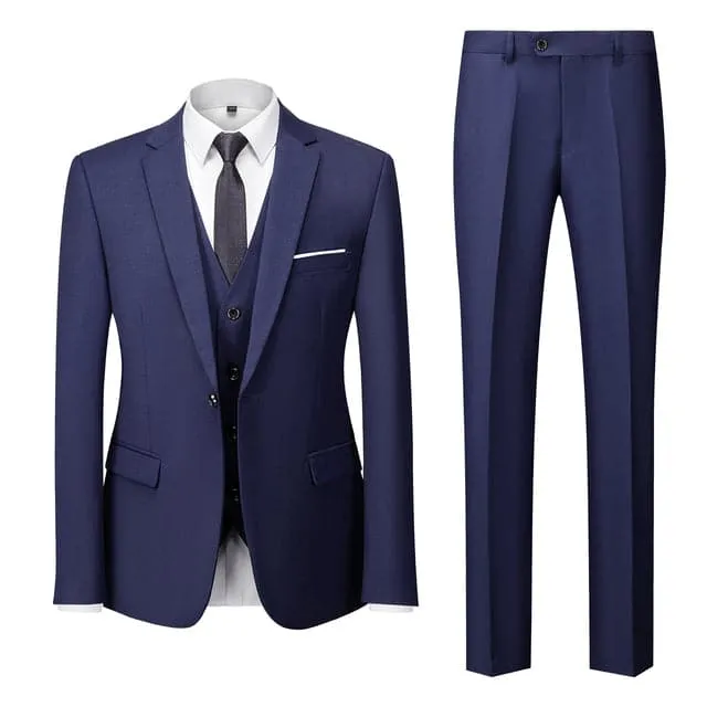 BRADLEY VIP SUITS Men's Fashion Formal Business & Special Events Wear 3 Piece Suit for Business Meetings Job Interviews Church Services Suits (Jacket   Pants   Vest) Blue Teal Suit Set