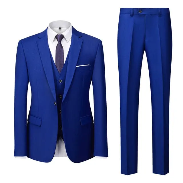 BRADLEY VIP SUITS Men's Fashion Formal Business & Special Events Wear 3 Piece Suit for Business Meetings Job Interviews Church Services Suits (Jacket   Pants   Vest) Blue Teal Suit Set