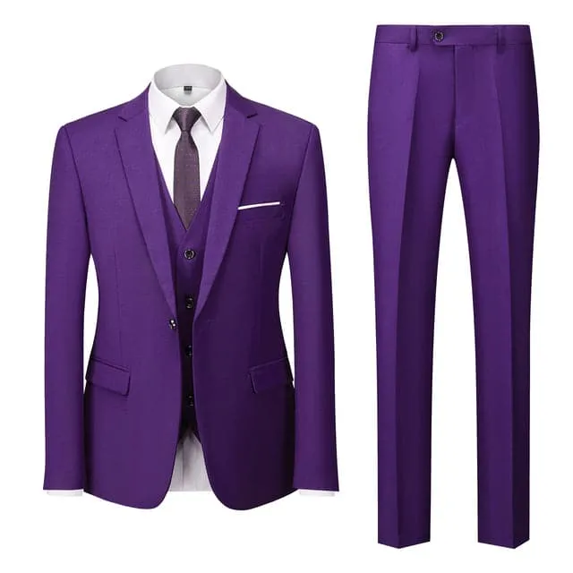 BRADLEY VIP SUITS Men's Fashion Formal Business & Special Events Wear 3 Piece Suit for Business Meetings Job Interviews Church Services Suits (Jacket   Pants   Vest) Blue Teal Suit Set