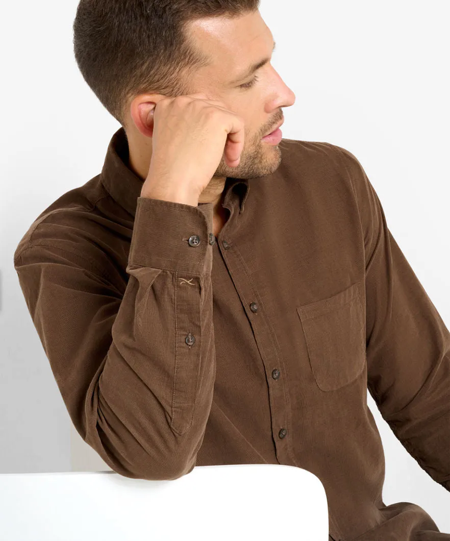 Brax Daniel Fine Cord Shirt - Cold Brew