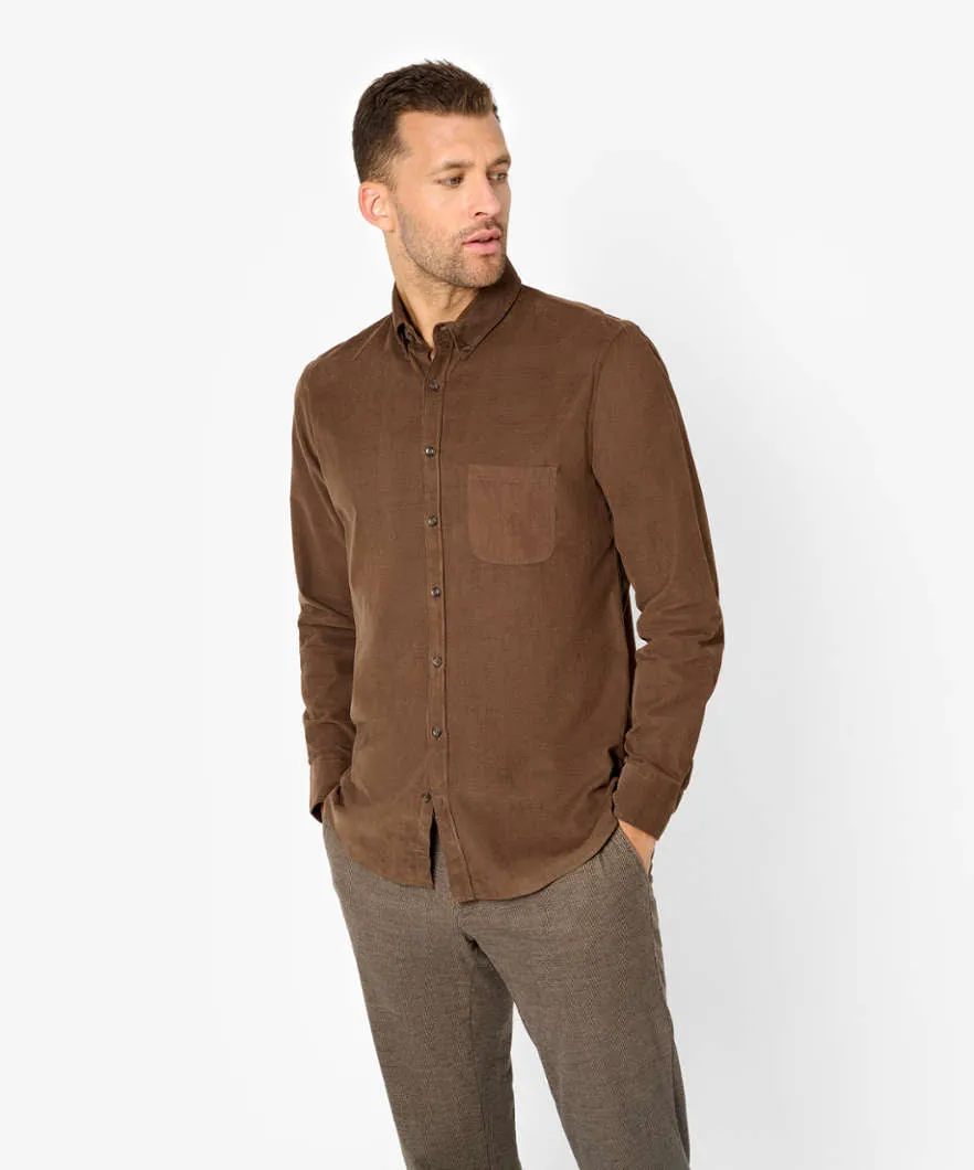 Brax Daniel Fine Cord Shirt - Cold Brew