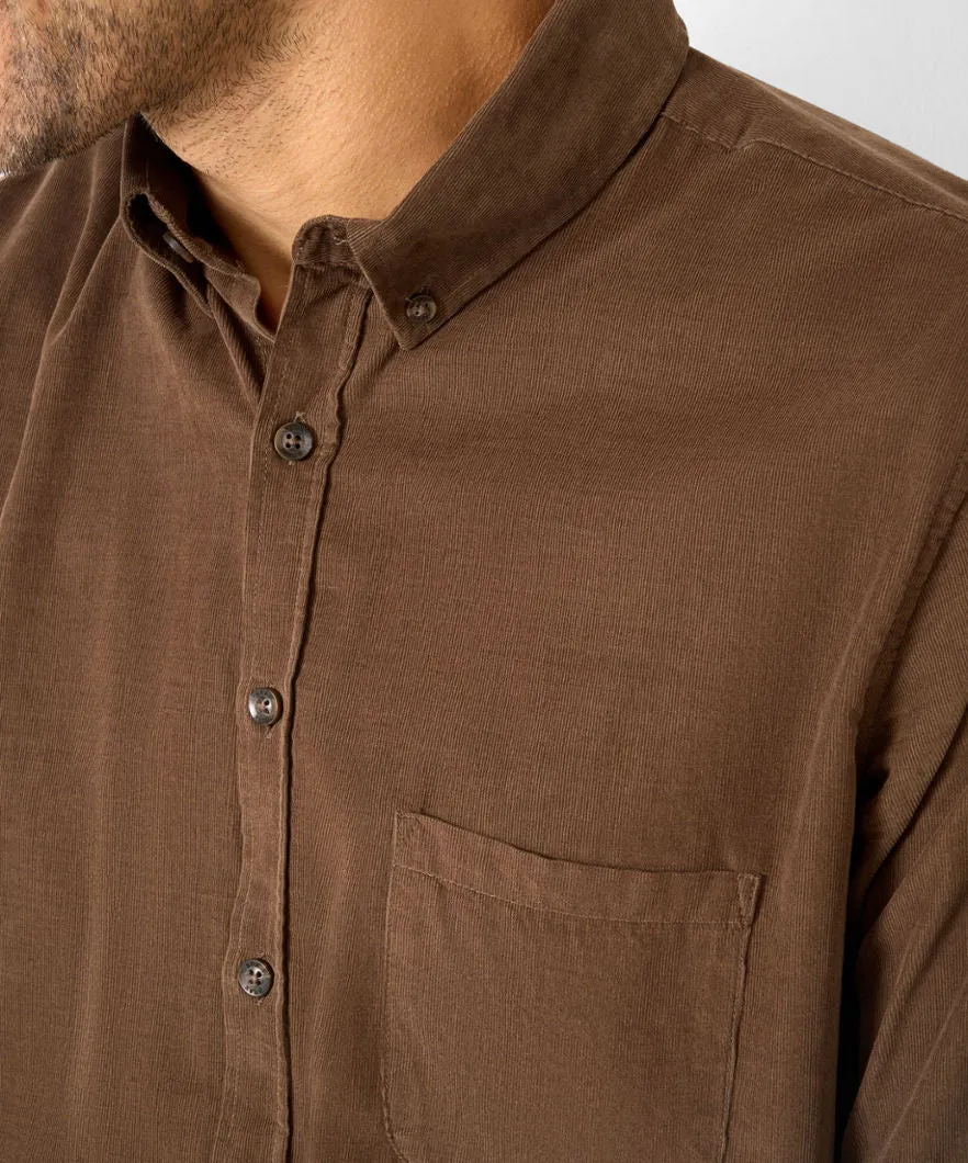 Brax Daniel Fine Cord Shirt - Cold Brew