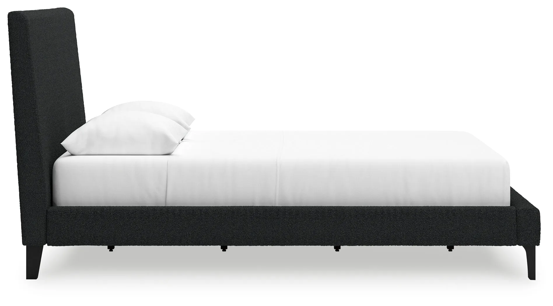 Cadmori Queen Upholstered Bed with 2 Nightstands in Black