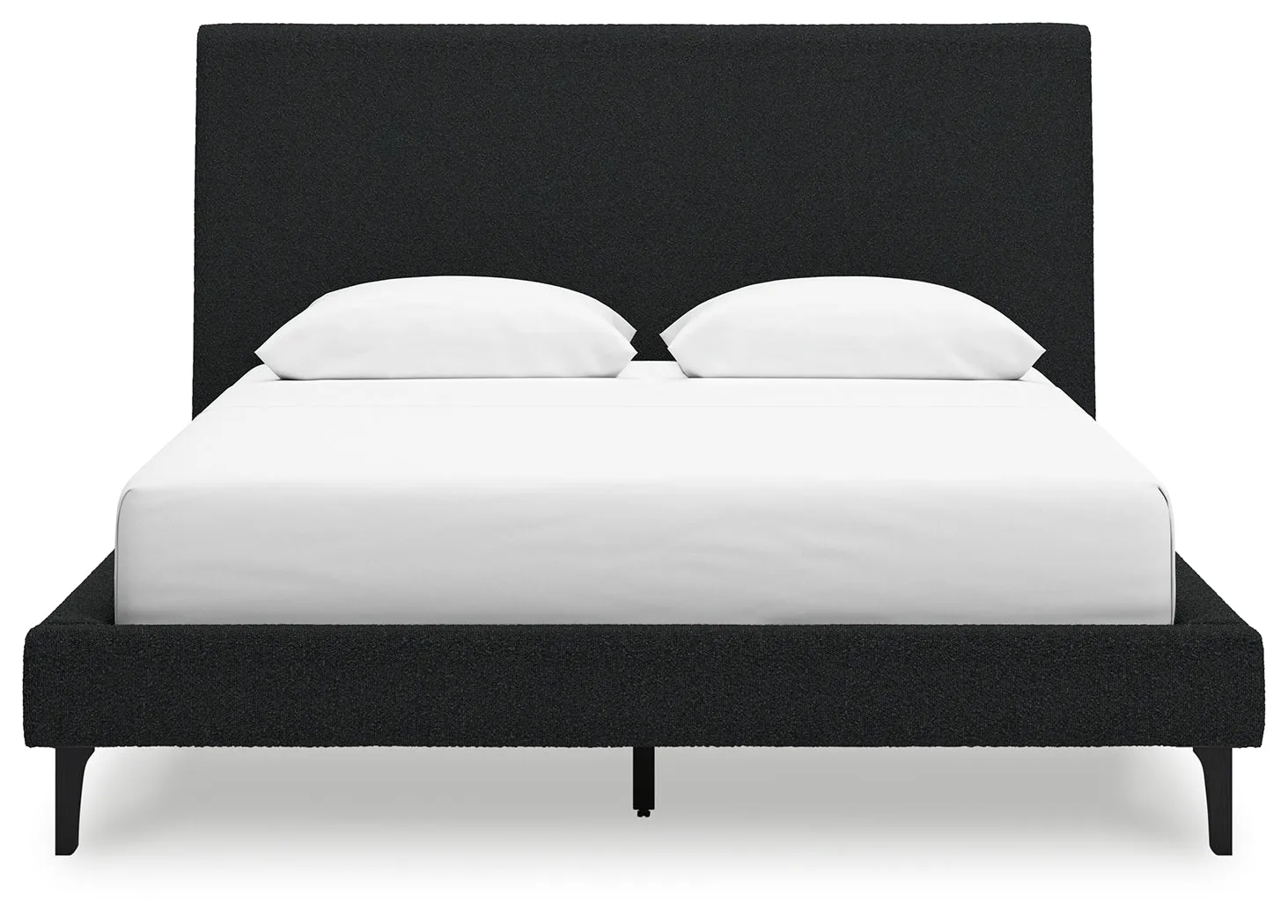 Cadmori Queen Upholstered Bed with 2 Nightstands in Black
