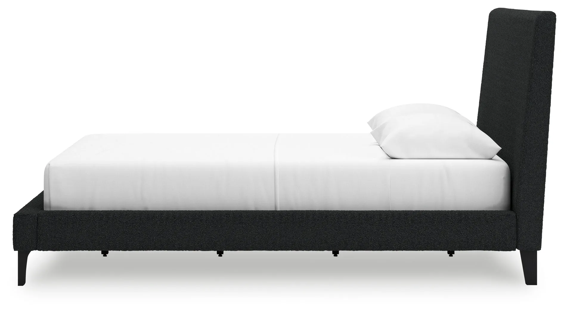 Cadmori Queen Upholstered Bed with 2 Nightstands in Black