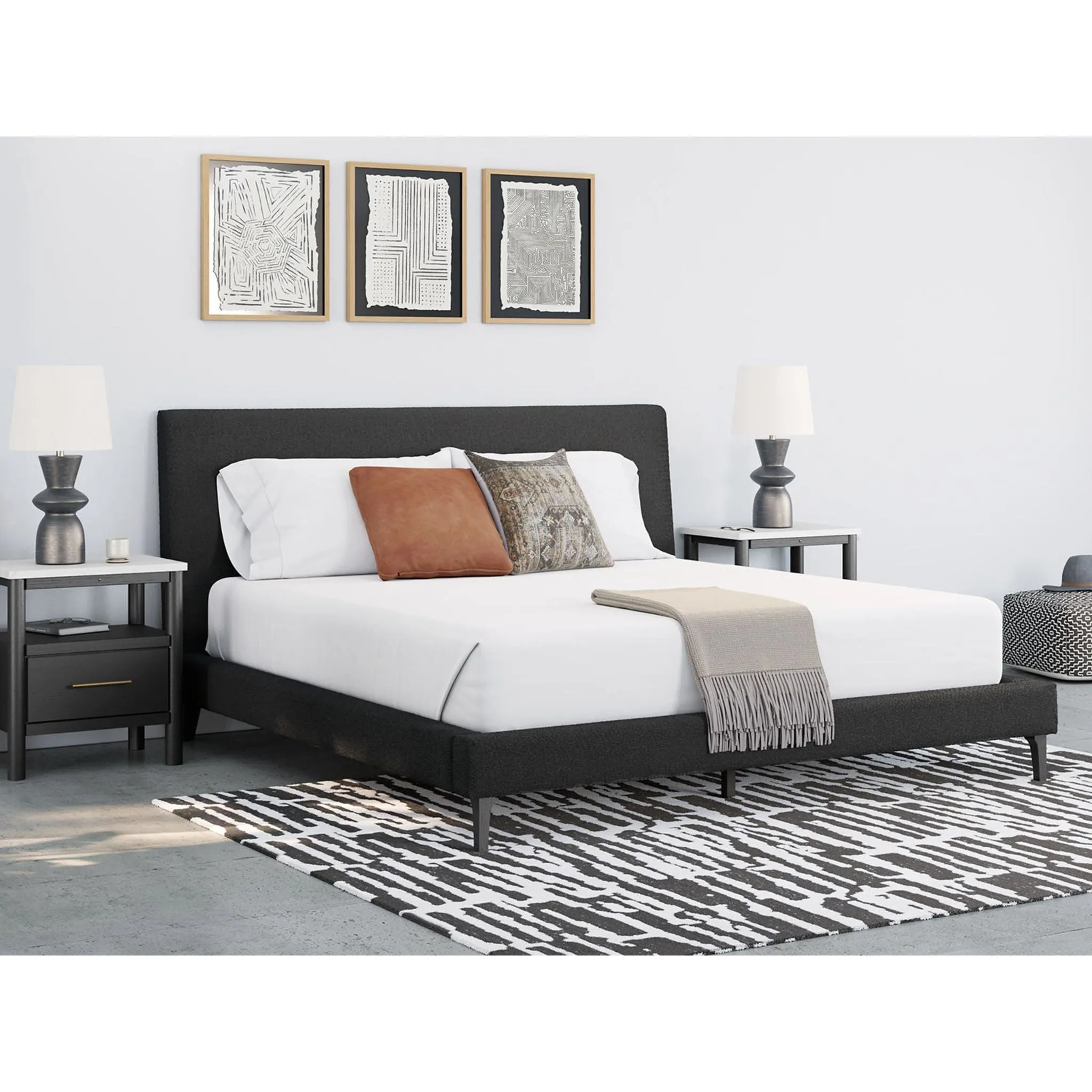 Cadmori Upholstered Bed - Black