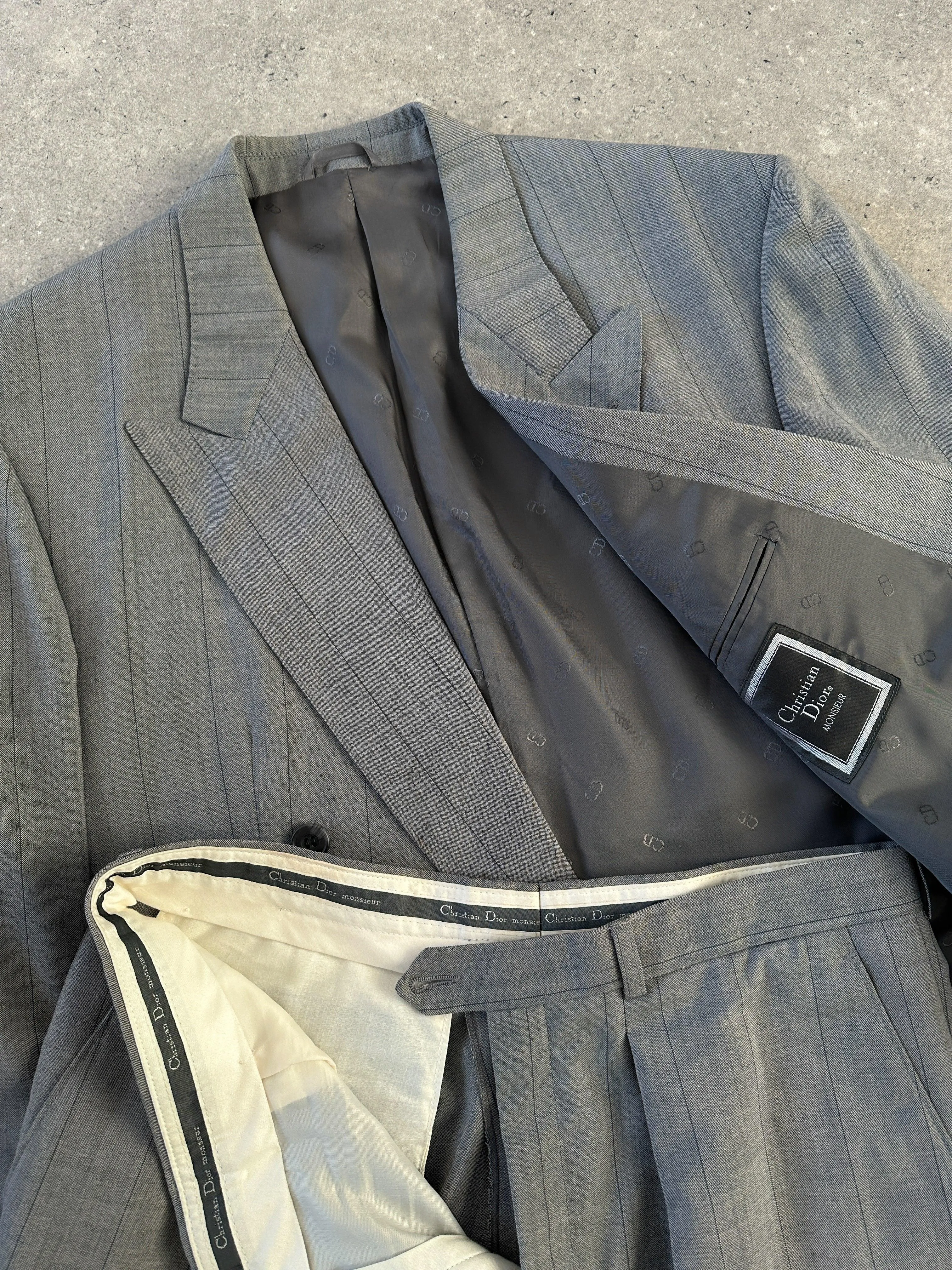 Christian Dior Monsieur Pinstripe Pure Wool Double Breasted Suit - 42L/W32
