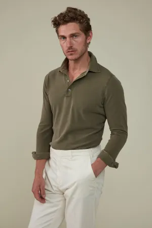 Christian Kimber Hastings Long Sleeve Polo - Olive