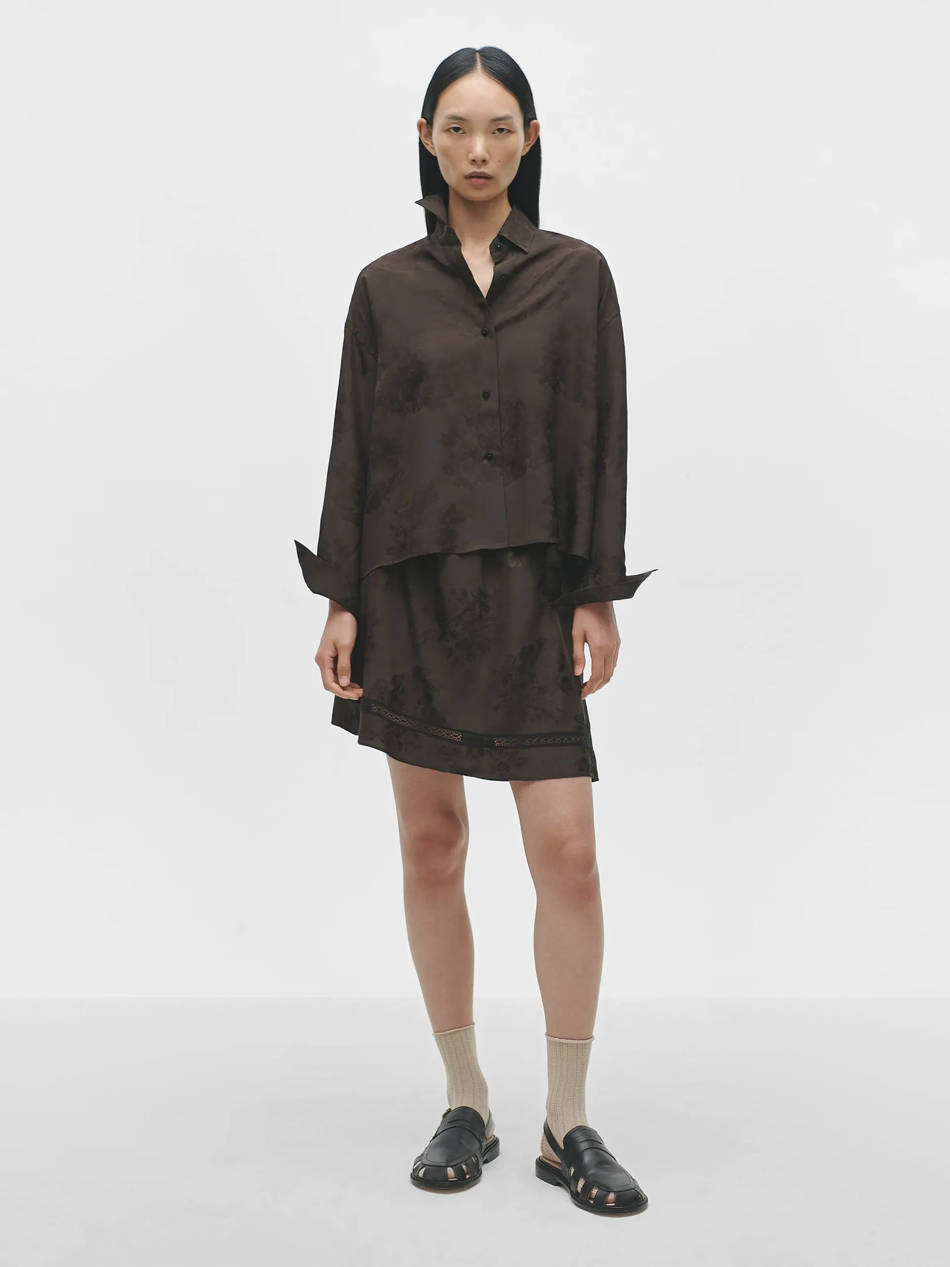 CORDERA Jacquard Classic Shirt Dark Brown