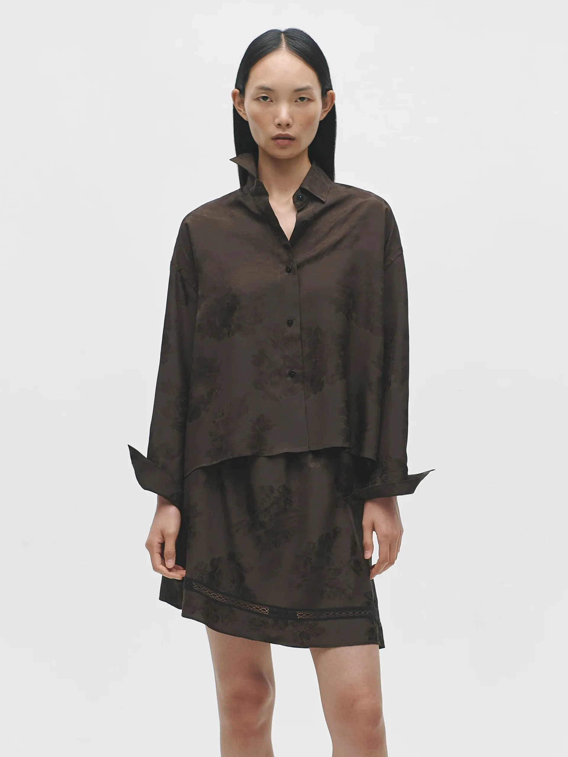 CORDERA Jacquard Classic Shirt Dark Brown