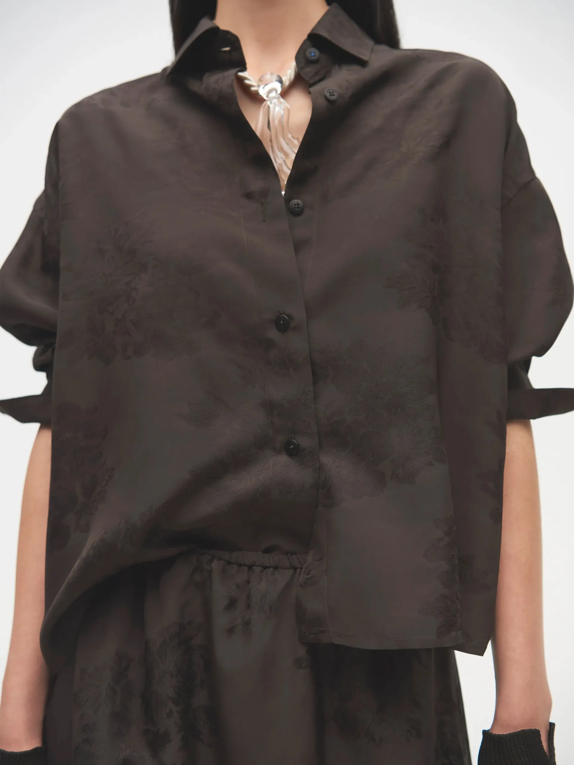 CORDERA Jacquard Classic Shirt Dark Brown