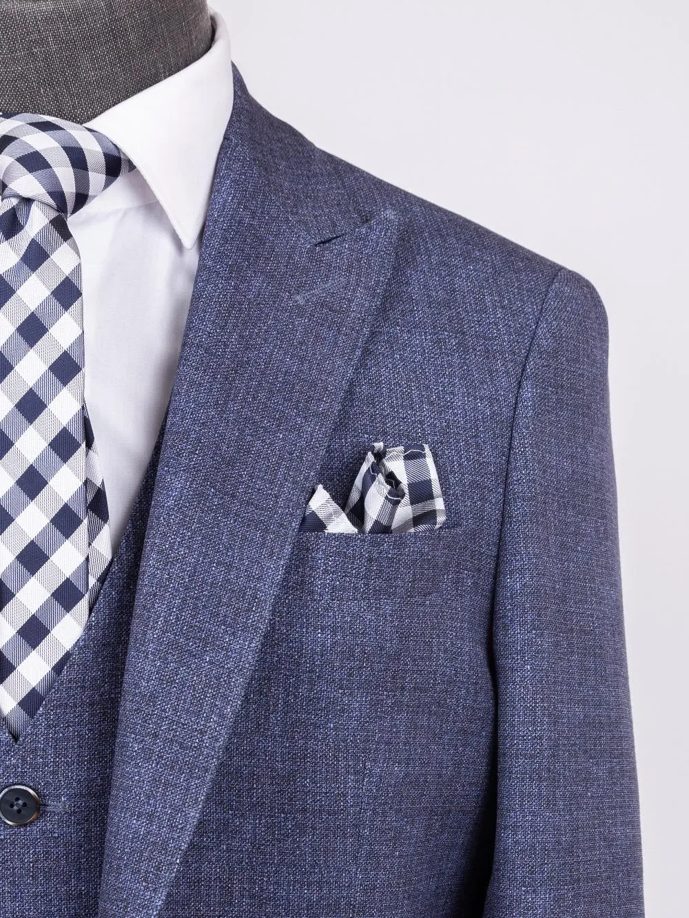 Devin Blue Set Blazer Linen Suit