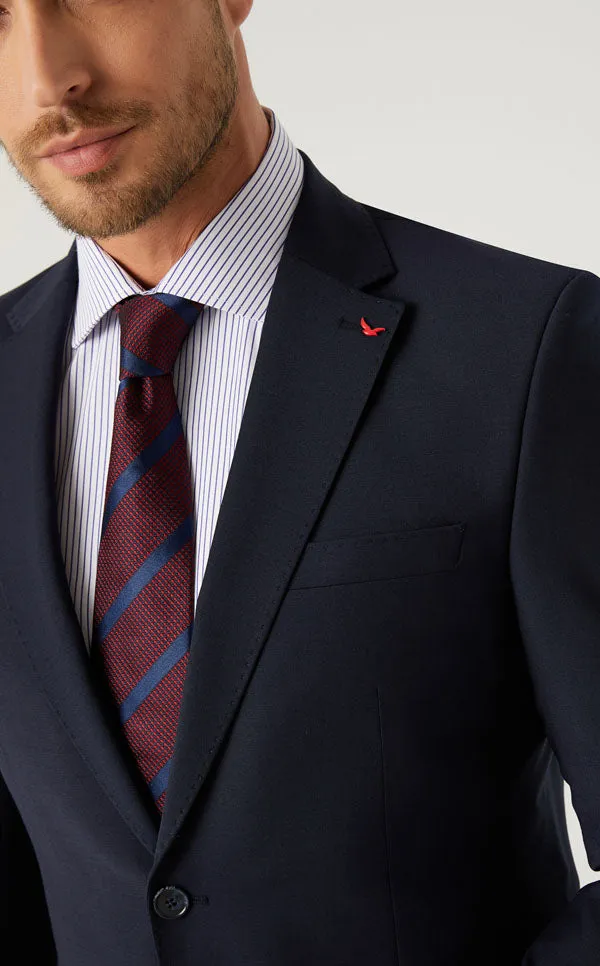 Ds Damat Navy Blue Classic Suit -86% Wool