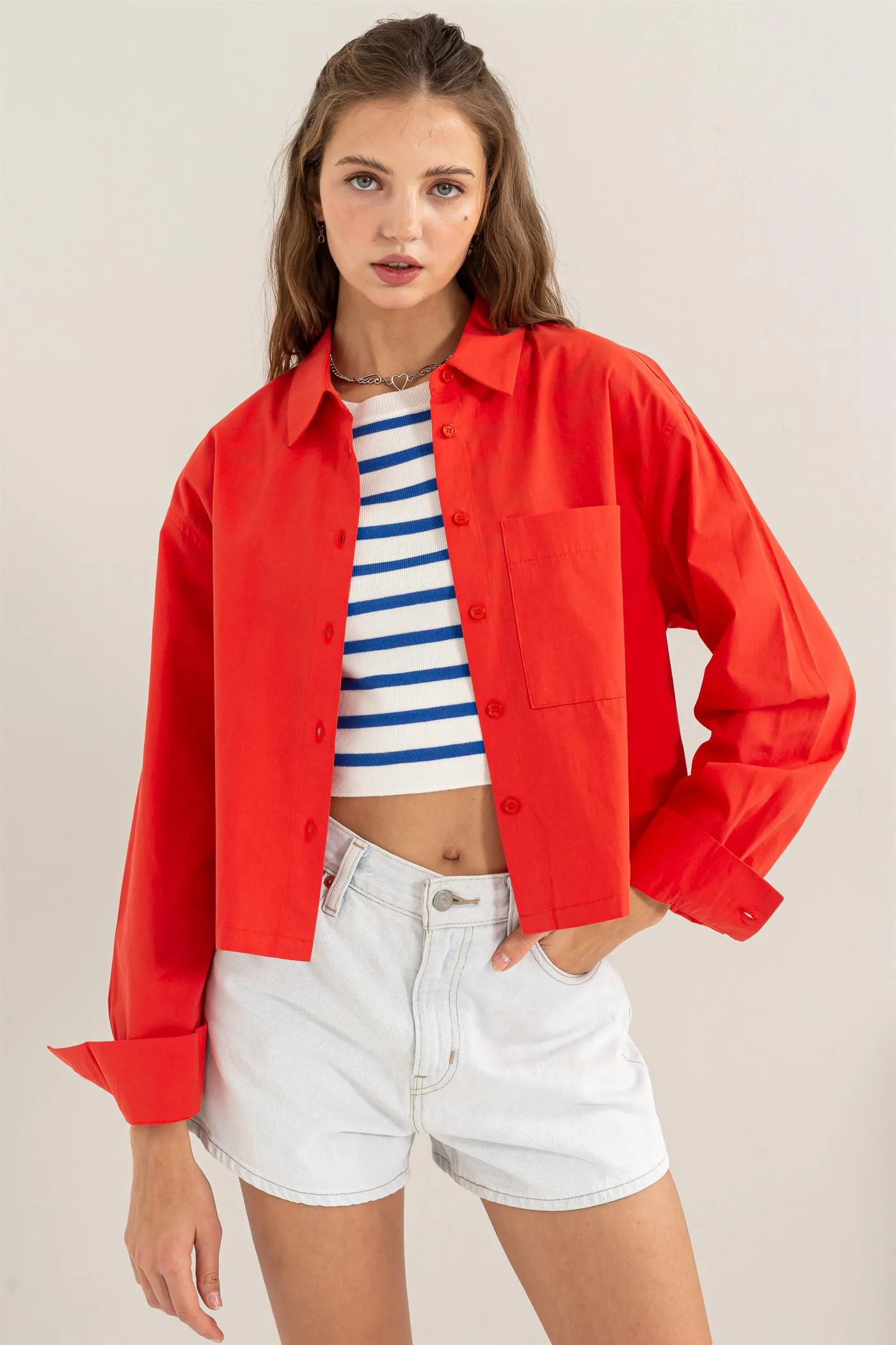DZ24C051-Play It Right Poplin Shirt