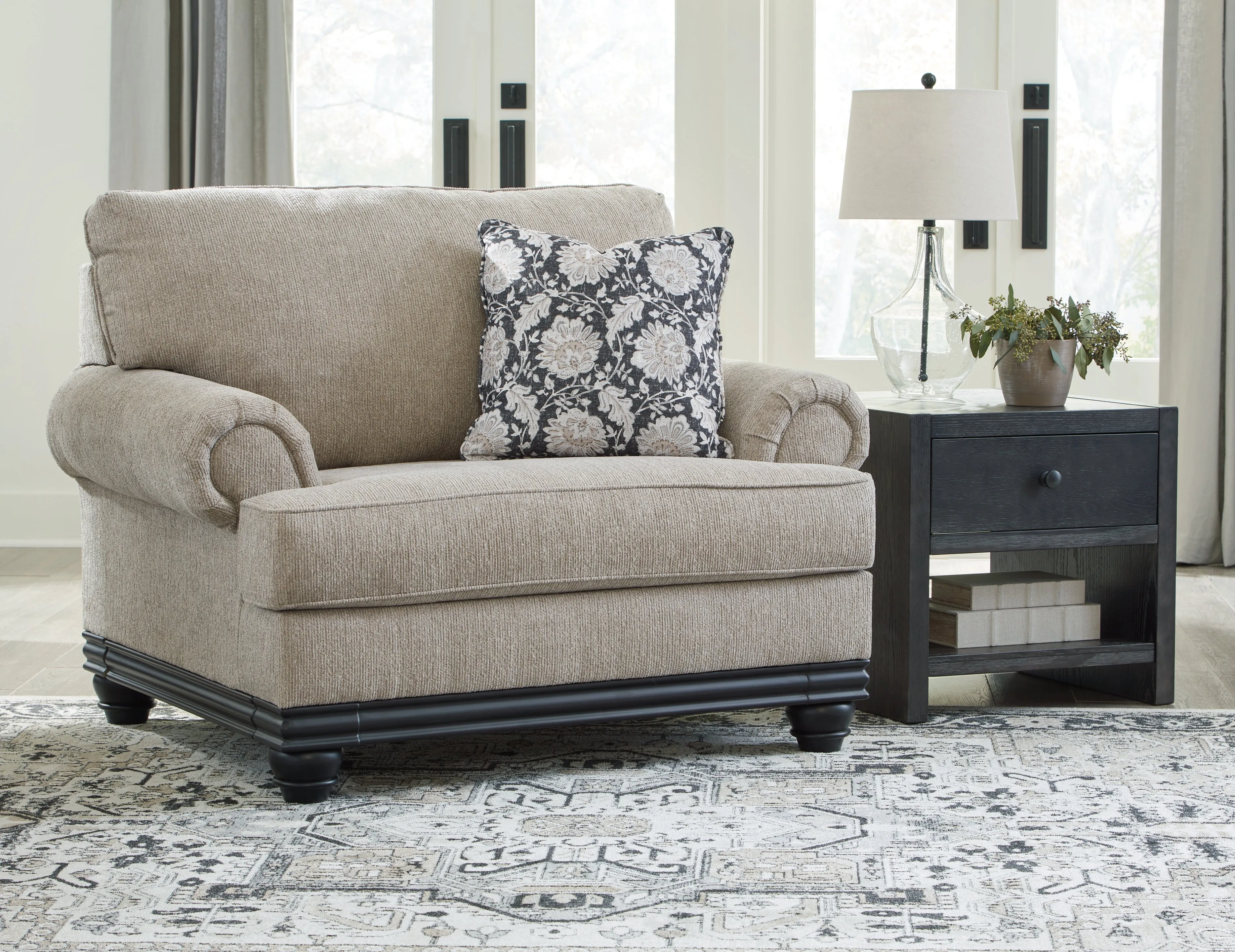 Elbiani Chair and Ottoman in Alloy