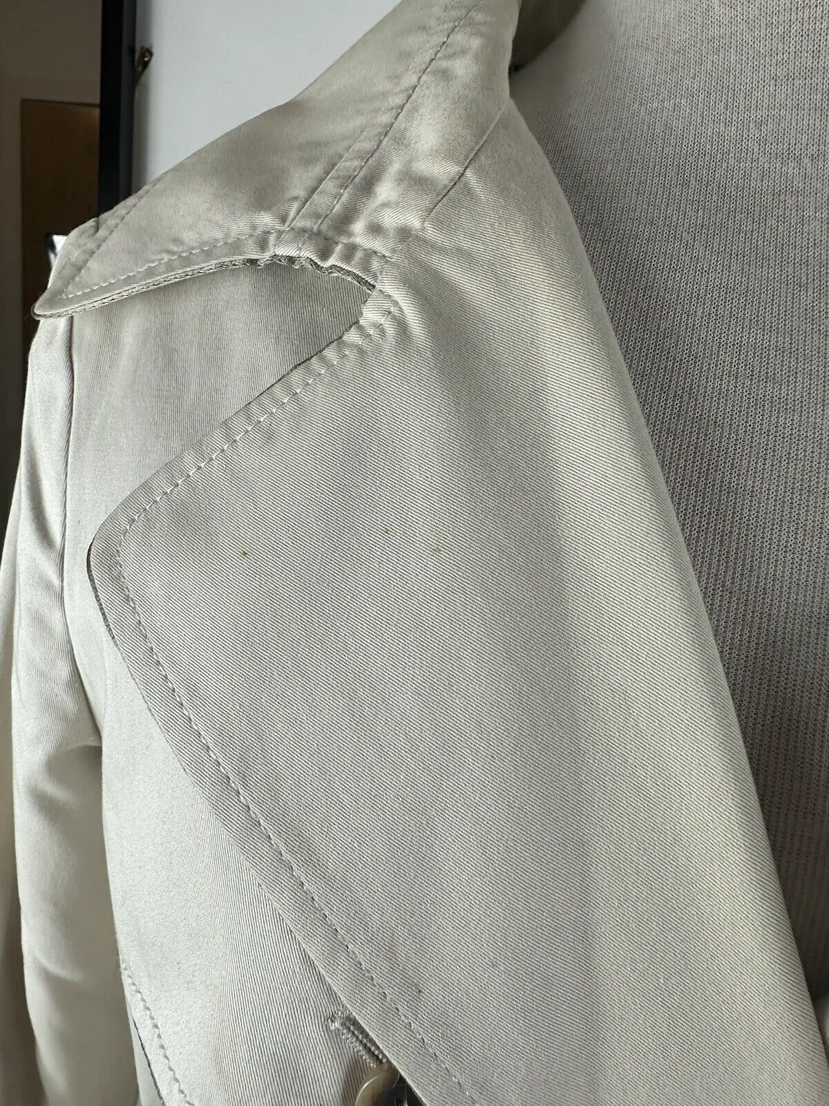Faconnable cream trench cotton blend belted jacket size UK10/US6