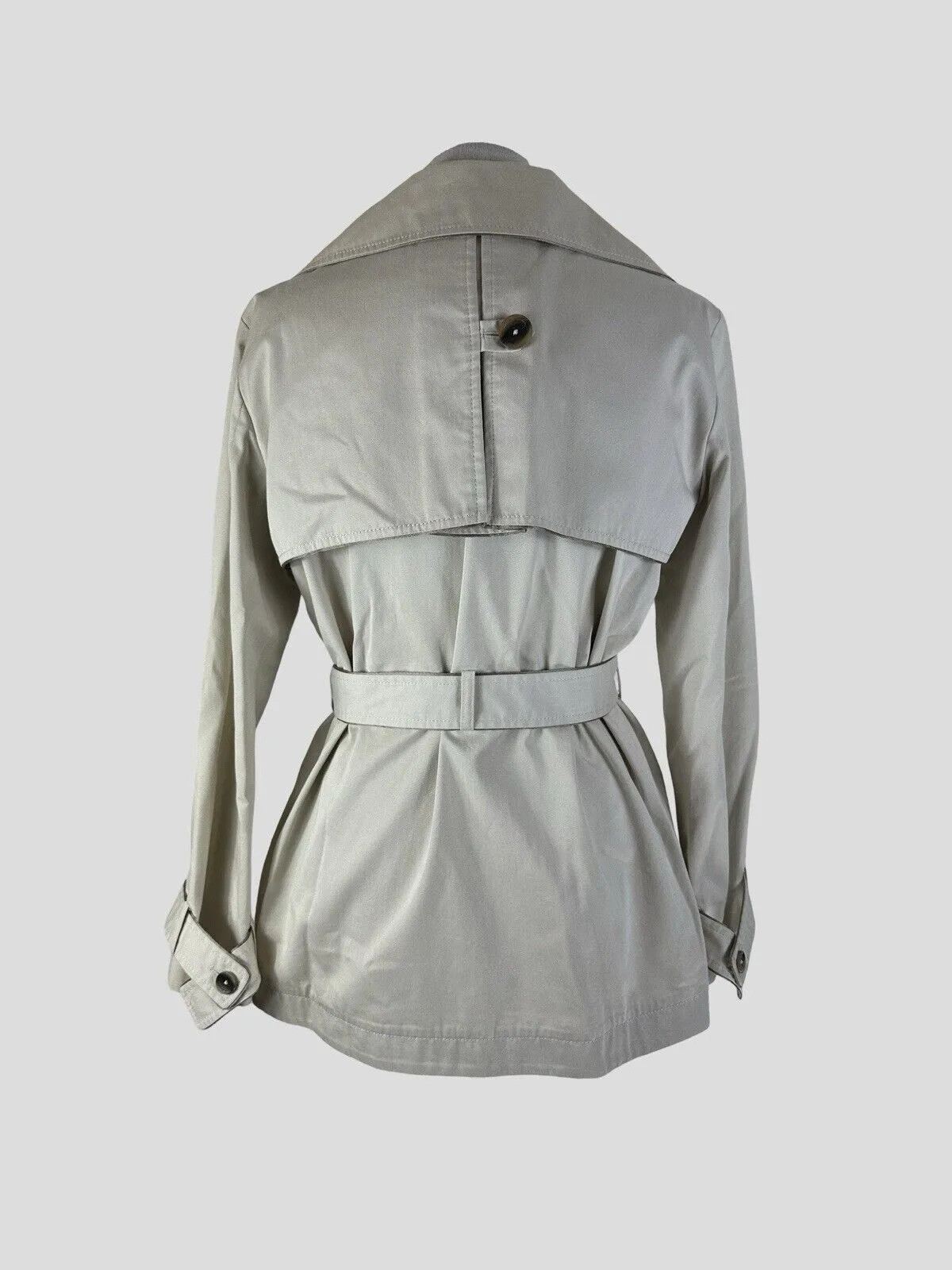 Faconnable cream trench cotton blend belted jacket size UK10/US6