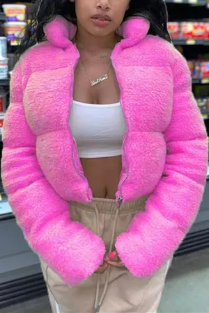 Fashion Warm Solid Color Outerwear