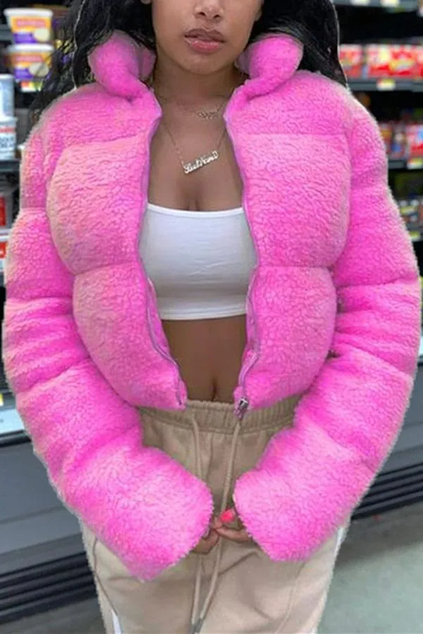Fashion Warm Solid Color Outerwear
