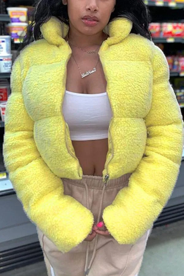 Fashion Warm Solid Color Outerwear
