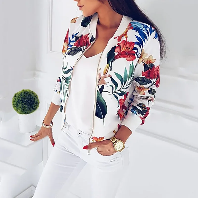 Floral Printed Bomber Jacket