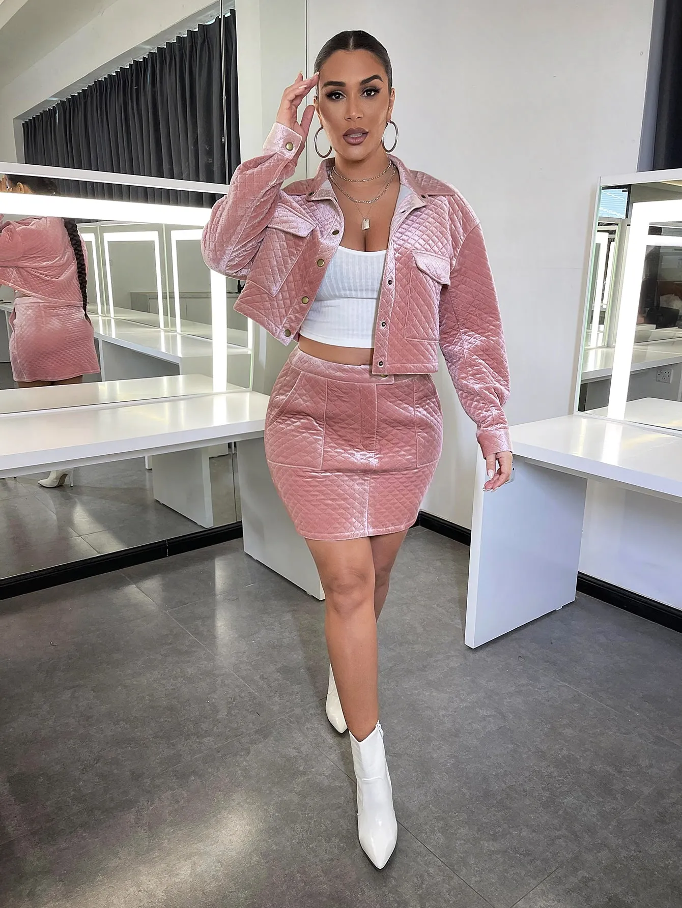 Glamorous Plain Natural Short Women Skirt