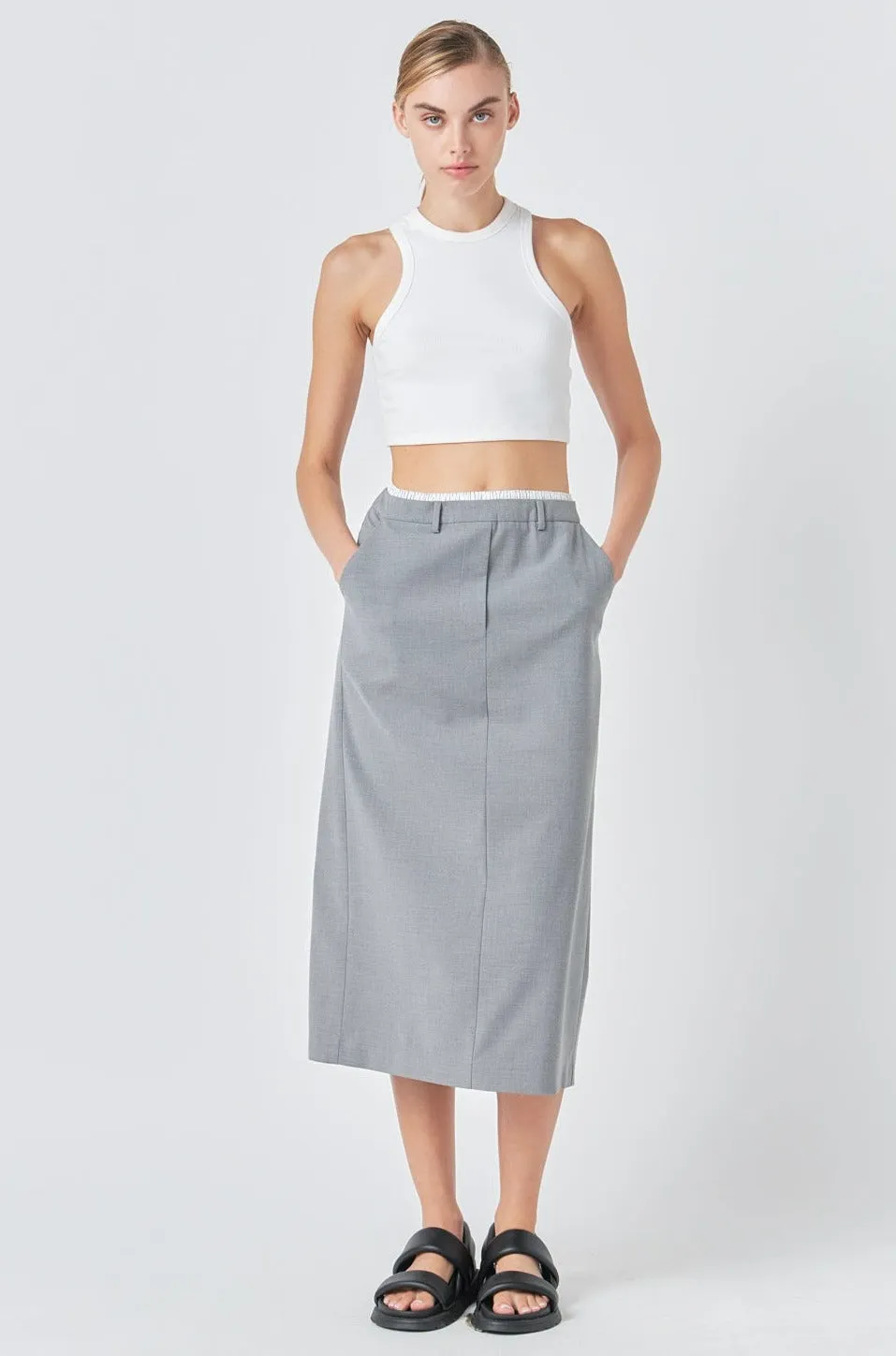 Grey Lab - Boxer Waist Maxi Skirt