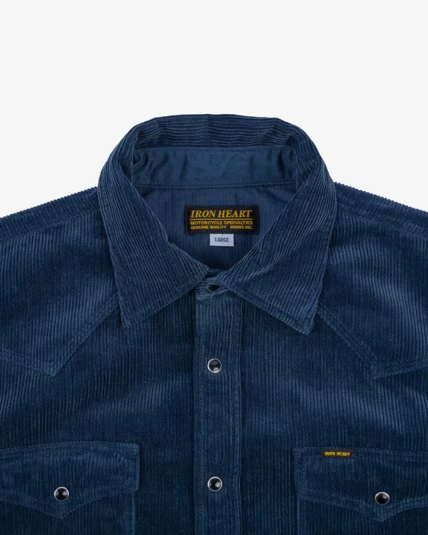 Iron Heart IHSH-398 11oz Corduroy Western Shirt - Navy