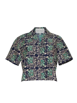 Kohut Top in Le Stampe Eve Blue