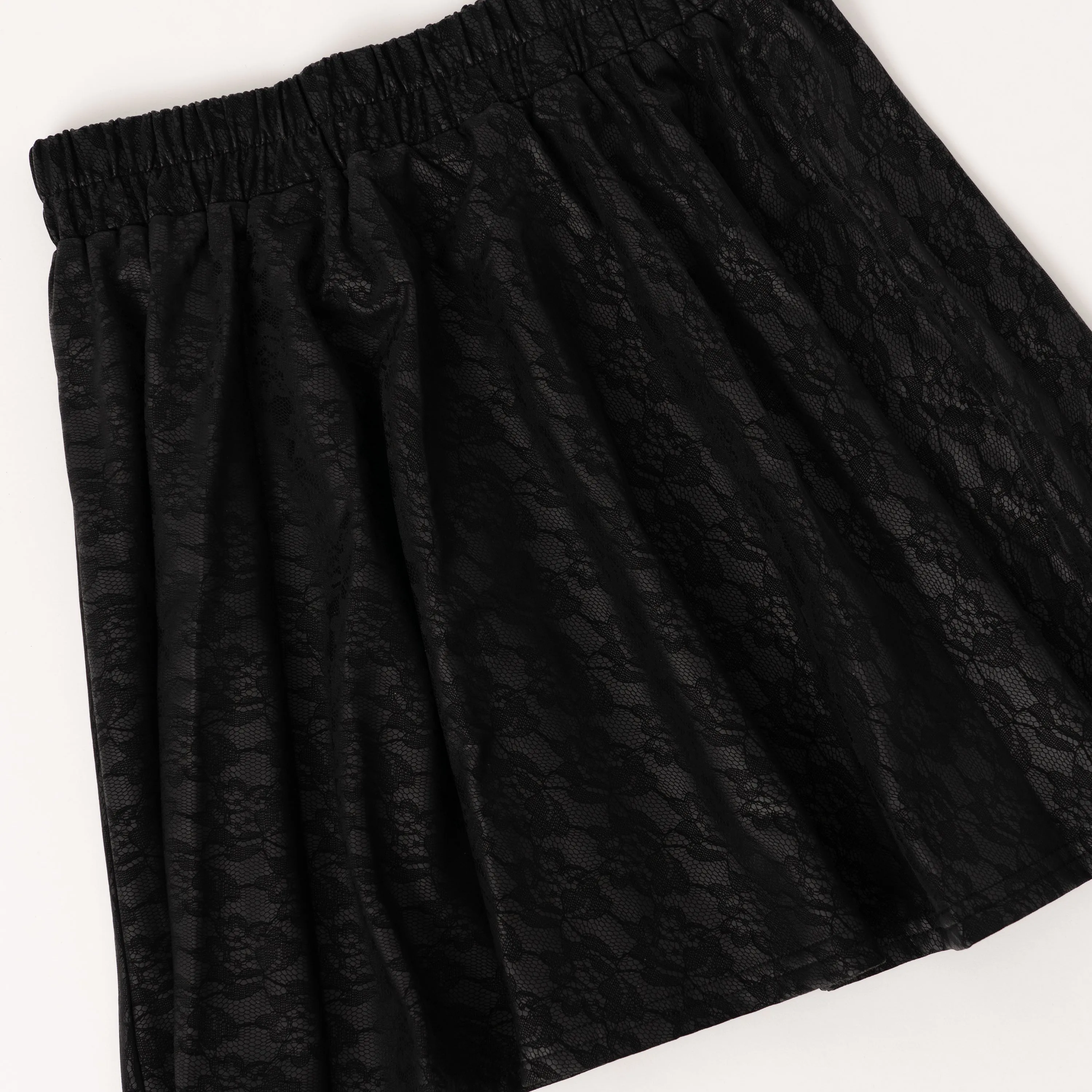 Lace Pleather Skirt