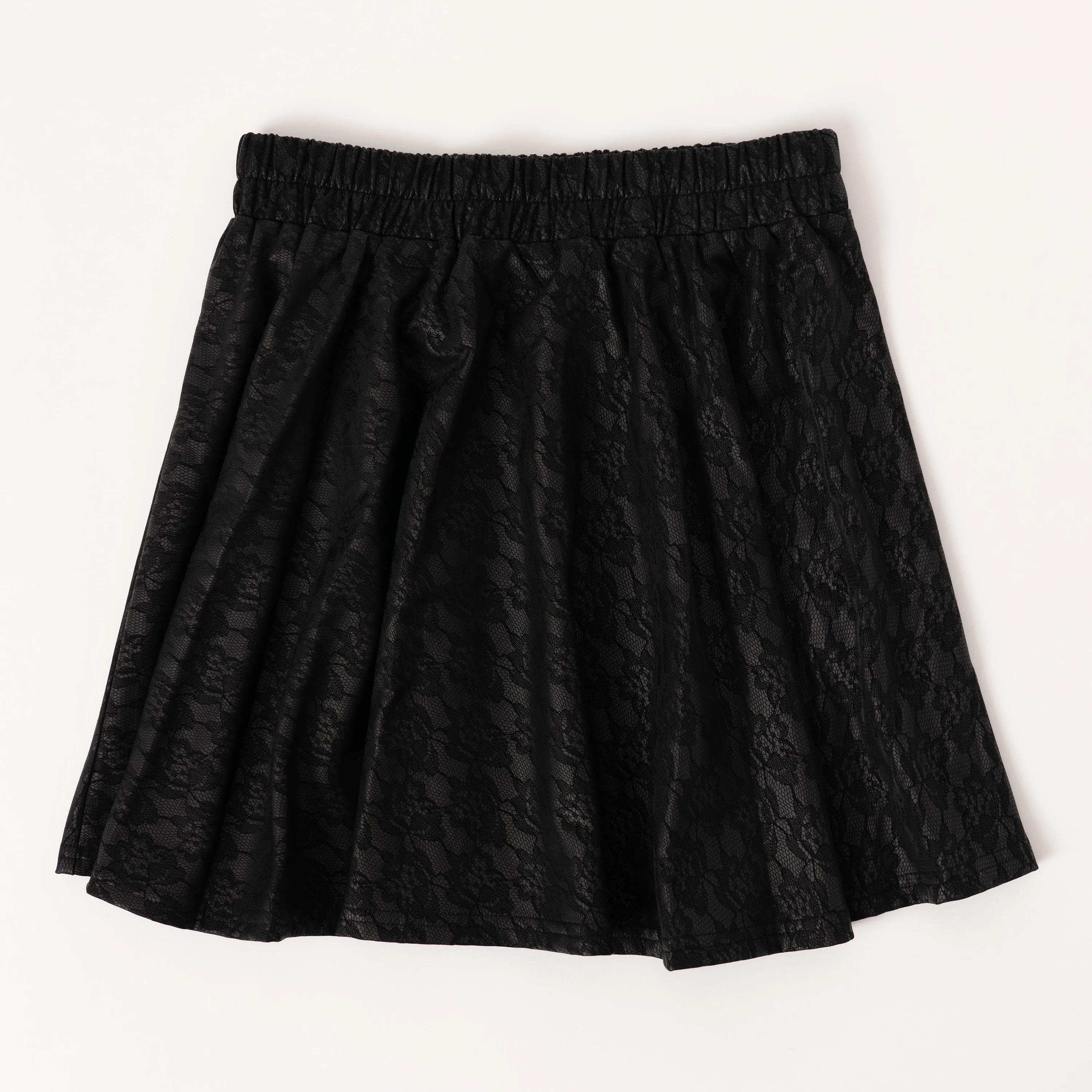 Lace Pleather Skirt