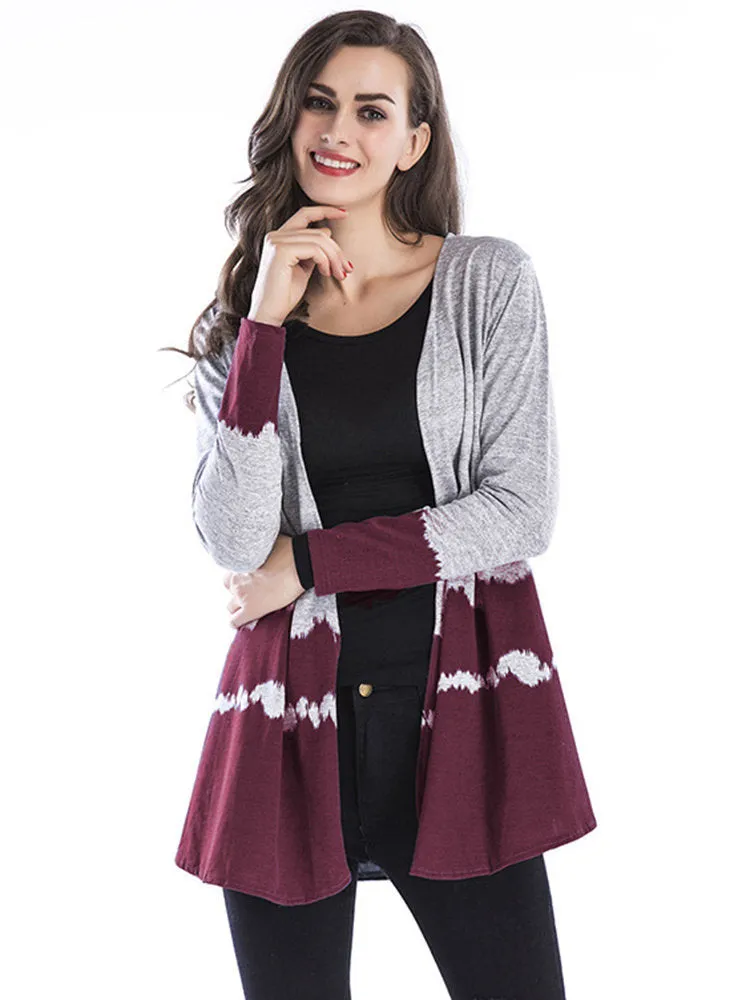 Long Sleeve Contrast Color Coats