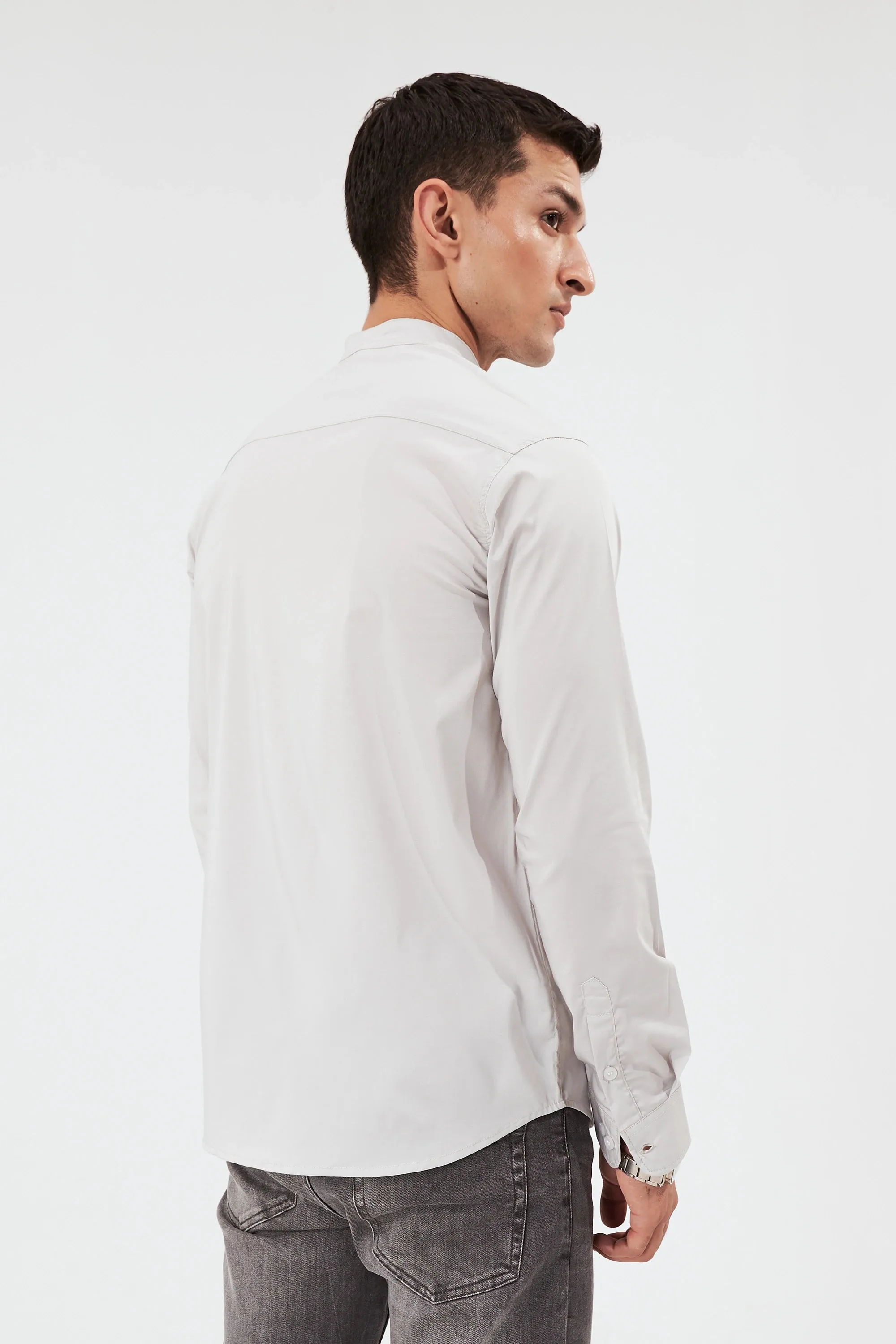 Men's Button-Up Shirt Light Grey